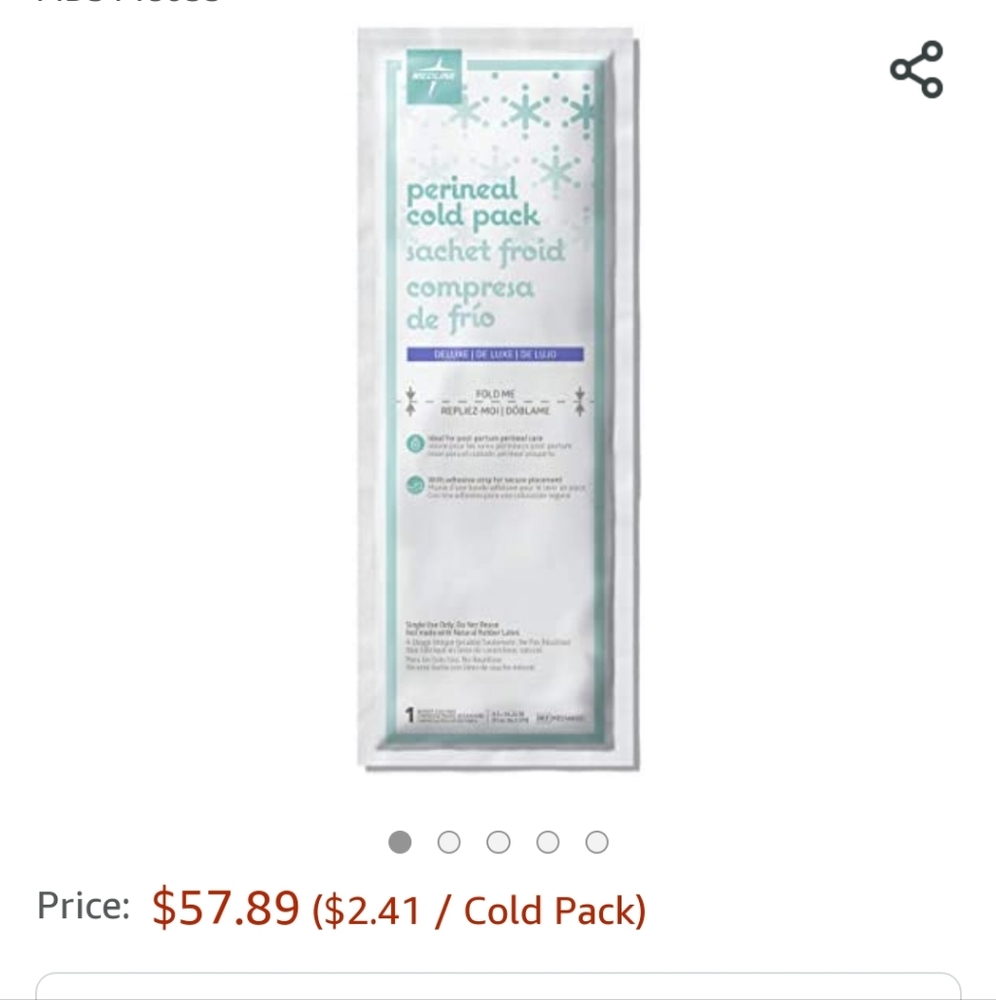 Perineal Cold Pack in packaging and original box.